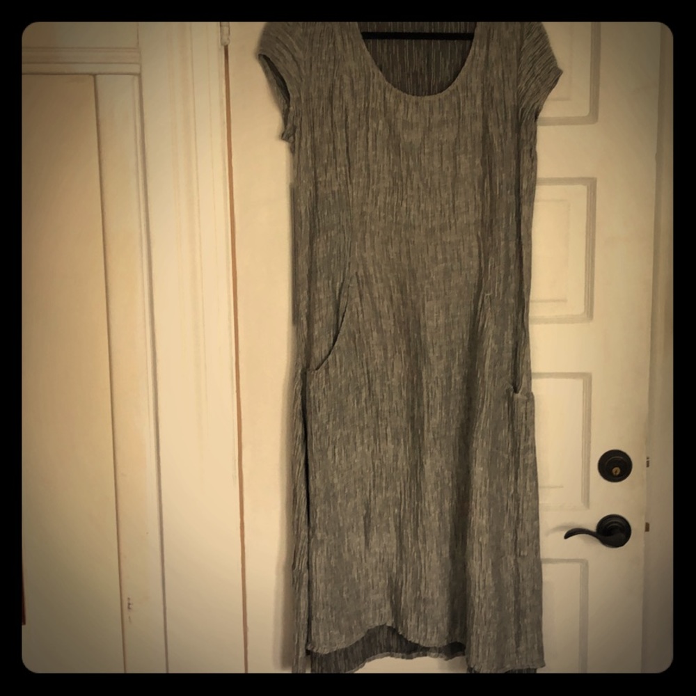 Crinkled silk dress